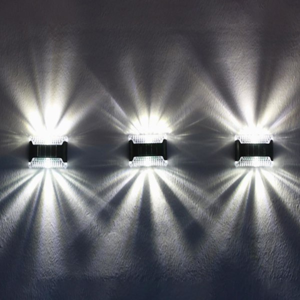 1/4 STK SUPER LJUS SOLDRIVNA DÖRR Staket VÄGGBELYSNING LED OUT blackA white light 4pcs