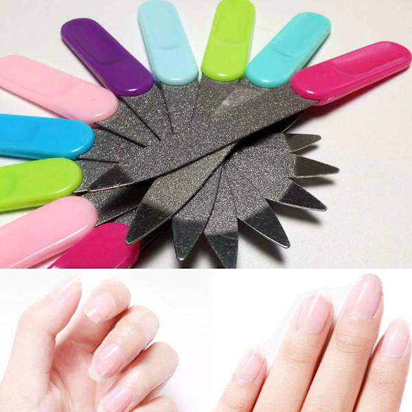 Metall Nagelfil Liten Smärgel Rostfritt Stål Dubbelsidig Pedikyr Manikyrverktyg P0d5