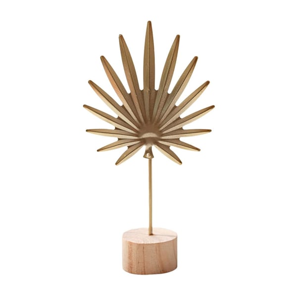 Staty Ginkgo Leaf Ornament Metall Guld Blad Skulptur Modern Ho feather 1pcs