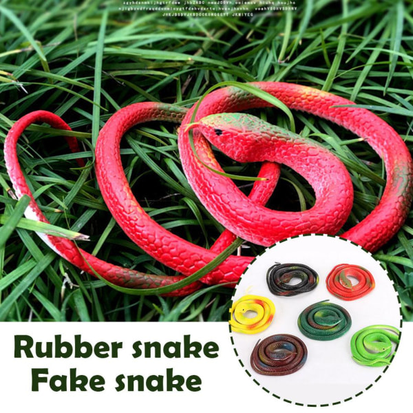 Realistic Snake - Fake Rubber Toy Joke Prank April Fool's - 75cm brown one-size