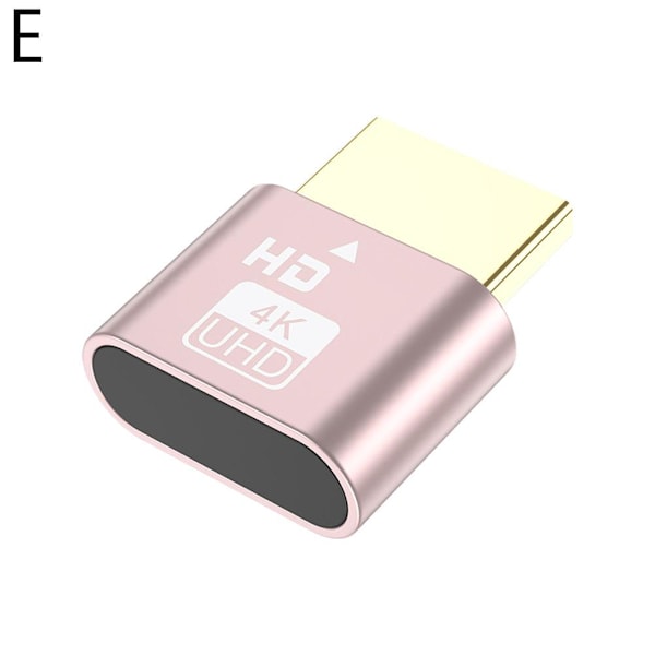 VGA Virtuell Display Adapter Emulator Videokort Lås Platta 4KHDM rose golden 1pcs