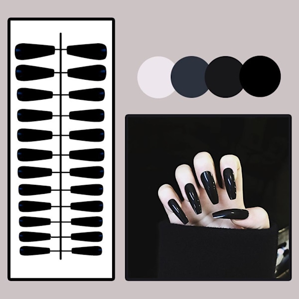 Manikyr Enfärgad Falska Naglar Lång Nagel Konstgjord Nagel Falska Trapetsformade Konstnaglar P4r3 style 5 1set
