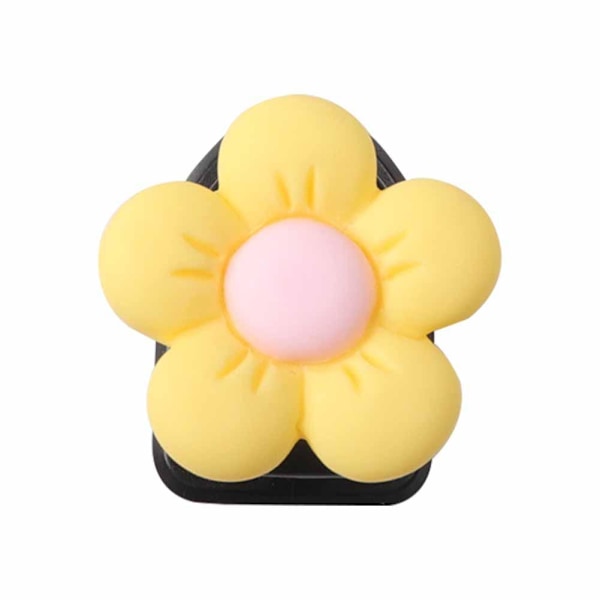 Mini-krokar med blommönster, klibbiga bilkrokar, kreativa inredningskrokar V7L5 R3S5 Sa yellow 1pcs