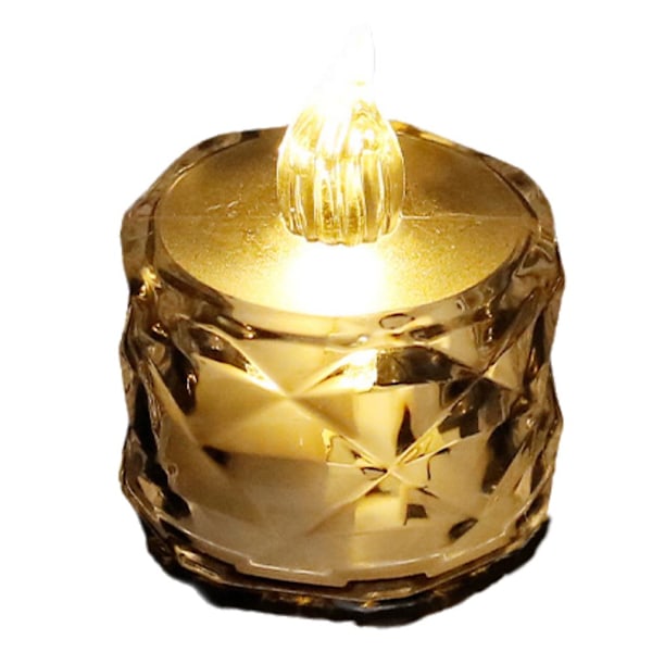 Flameless LED Värmeljus Fladdrande Batteridrivna Juldekorationer L4U6 Transparent One size