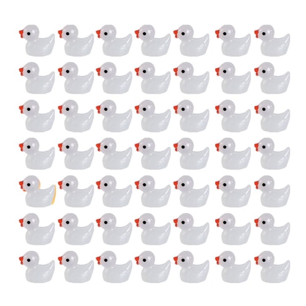 WSRRDRECVHi Mini Resin Ducks,50 st Luminous Tiny Ducks,Micro La Transparent 50pcs