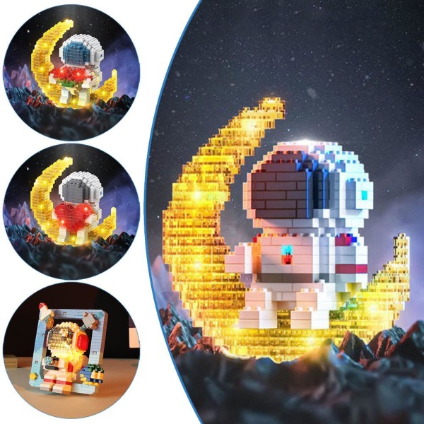Montera byggsten Spaceman Astronaut Building Blocks Educa Spaceman Love LED one-size