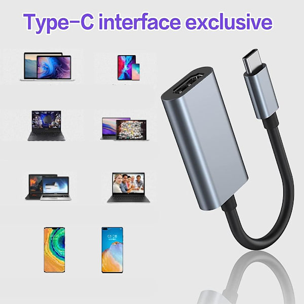 4K 60Hz USB C till HDMI Adapter Typ C Thunderbolt 3 till HDMI Konverterare✨a
