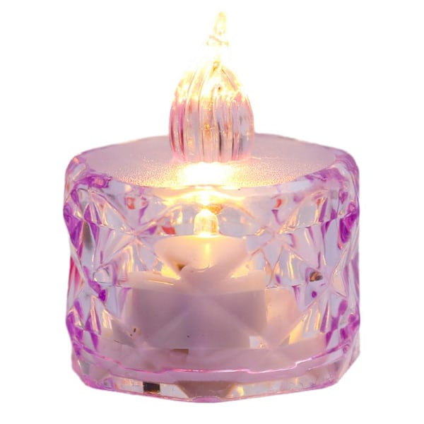 Flameless LED Värmeljus Fladdrande Batteridrivna Juldekorationer L4U6 Purple One size