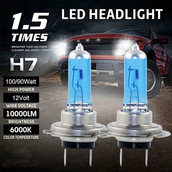 H7 100w Xenon Strålkastarlampor Super Vit 8500k Ljus Effekt Ligh✨ 2pcs H7 100W 2pcs