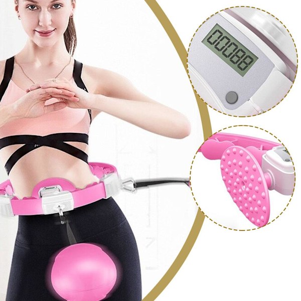 Smart Avtagbar Hu-la Hoop 2-i-1 Justerbar PP Material Hu-La Purple 1pc