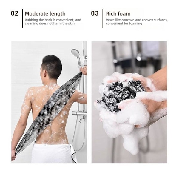 Exfolierande duschhandduk, dubbelsidig badhandduk дφ K1Z2 M8S6 03 1pcs