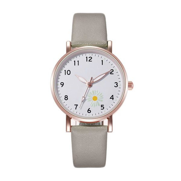 Lysande Klocka Nattlysande Kvinnor Söt Läder Enkla Klockor Liten Urtavla Quartz J4O3 Grey One size