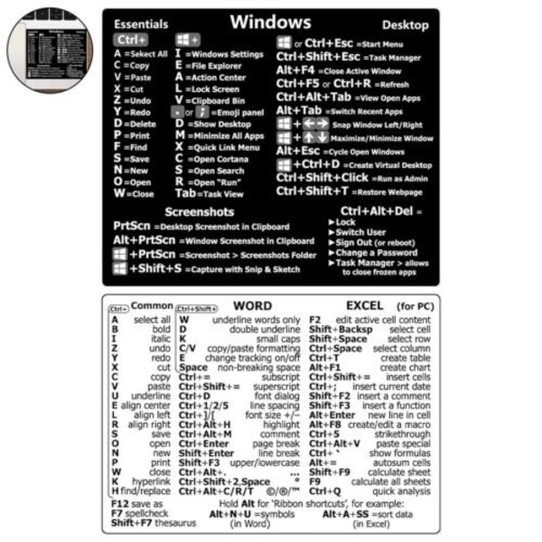 Tangentbord Genväg Klistermärke Referens för PC Laptop Windows PC for Window One-size