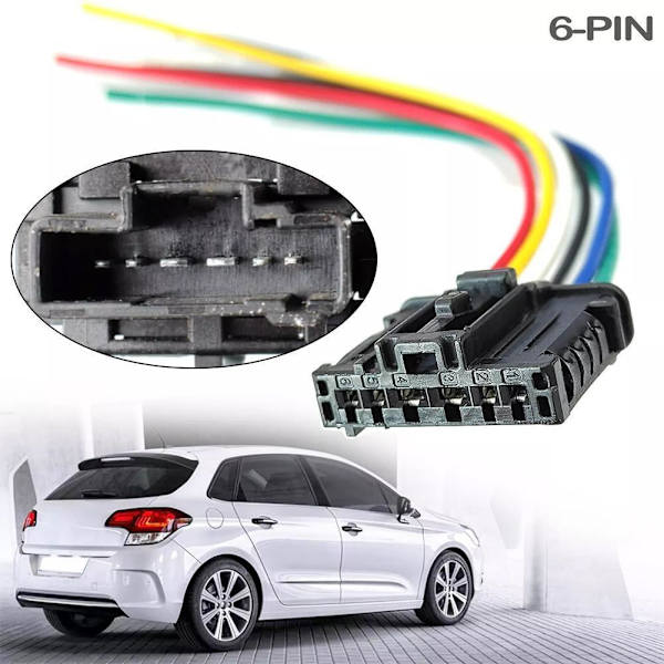 Bakre Bakljuskontakt 6Pin För PEUGEOT 206 508 208 2008 308 307 O0O6