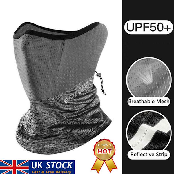 Halsgaiter Bandana Pannband Outdoor Mens Snoods Scarf dammskyddad black One-size