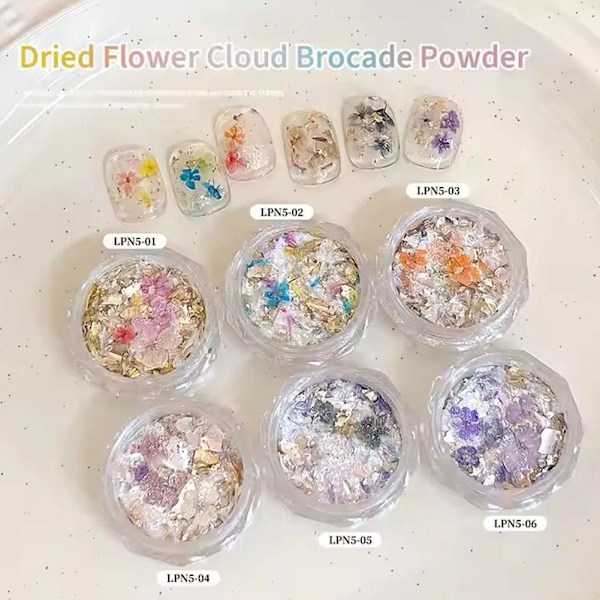 Nagelkonst Tillbehör Netto Röd Sommar Färg Blommor Opal Pulver Tillbehör Konst Material Nagel B6m9 LP-349 1pcs
