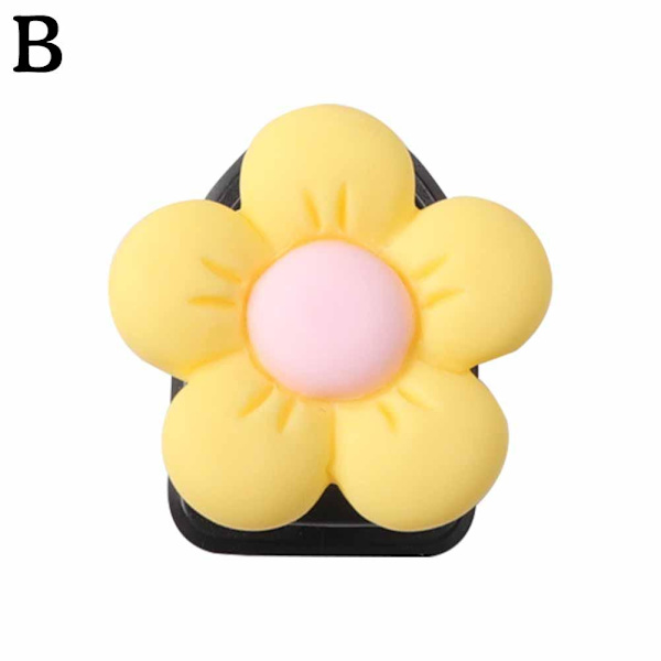 Mini-krokar med blommönster, klibbiga bilkrokar, kreativa inredningskrokar V7L5 R3S5 Sa yellow 1pcs