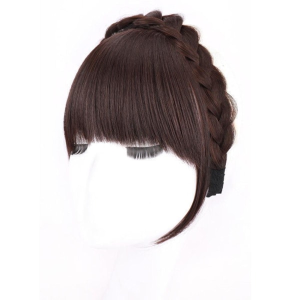 Natural Bangs Peruk Pannband Dam Flickor Fishbone Braid Panne H lightbrown 1pcs