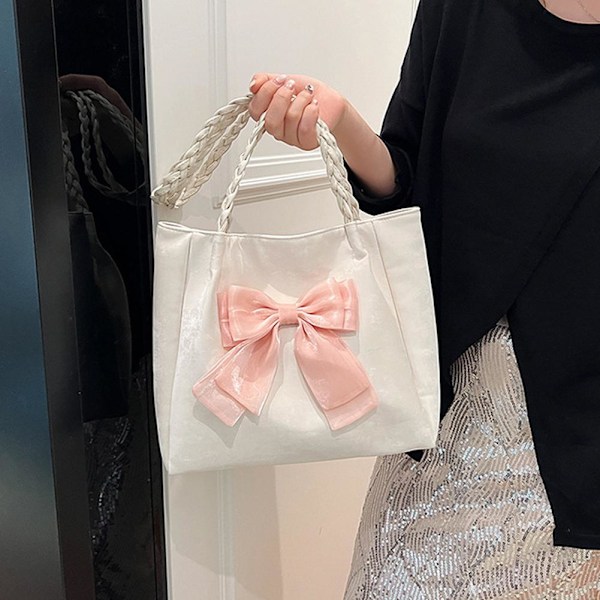 Vacker Klassisk Stor Rosett Axelväska Rosett Axelväska PU Mode Ny E2 Pink One size