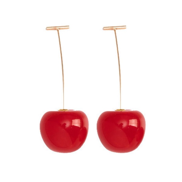 Mode söt körsbär Simulering frukt örhängen Örhängen Drop Stud Cut Dark Red One size