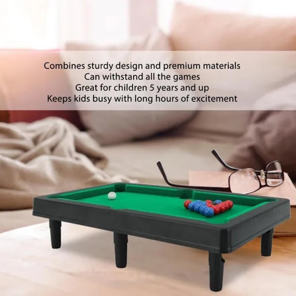 Mini Biljardbord Snookerspel med 2 Köer, Spelbollar & SNABB Y7Y7 Stress H8J5 small one-size