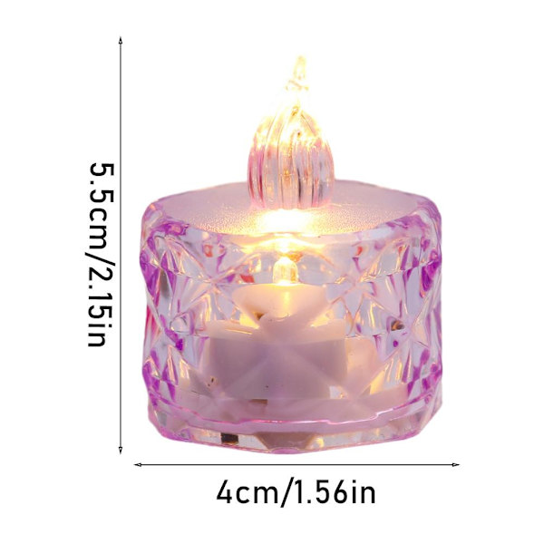 Flameless LED Värmeljus Fladdrande Batteridrivna Juldekorationer L4U6 Transparent One size