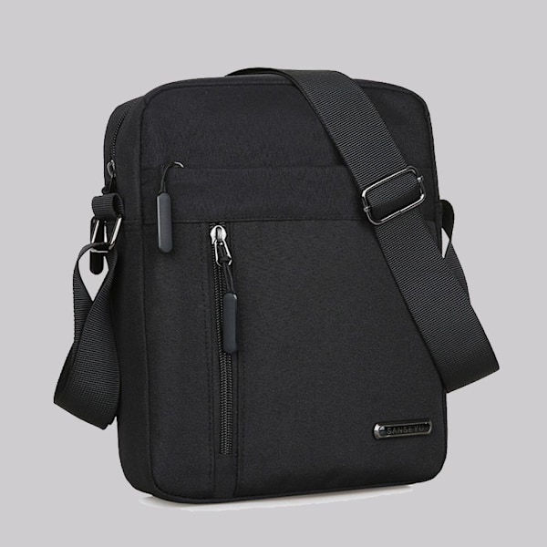 Liten axelremsväska Nylon Multi Pocket Portabel pojkväska C1T4 Black One size