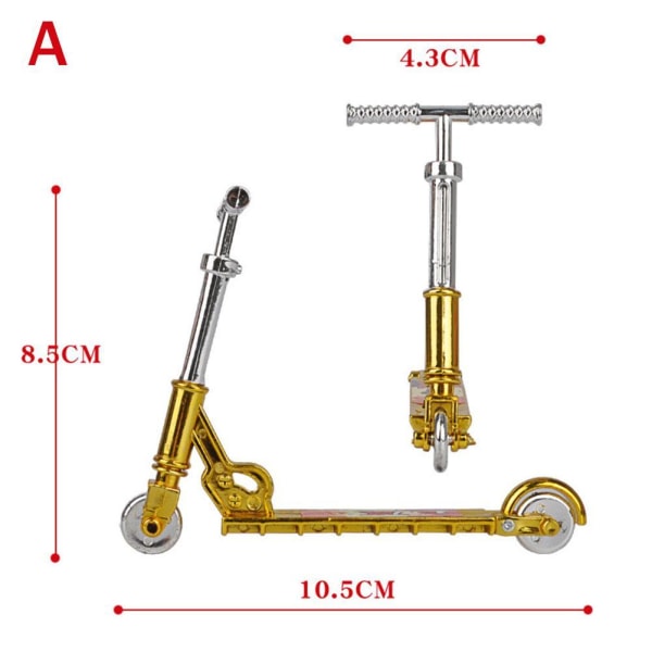 Mini Finger Scooter Två hjul Skateboard Gripbräda presentleksaker Silver+gold 8.5*10.5cm