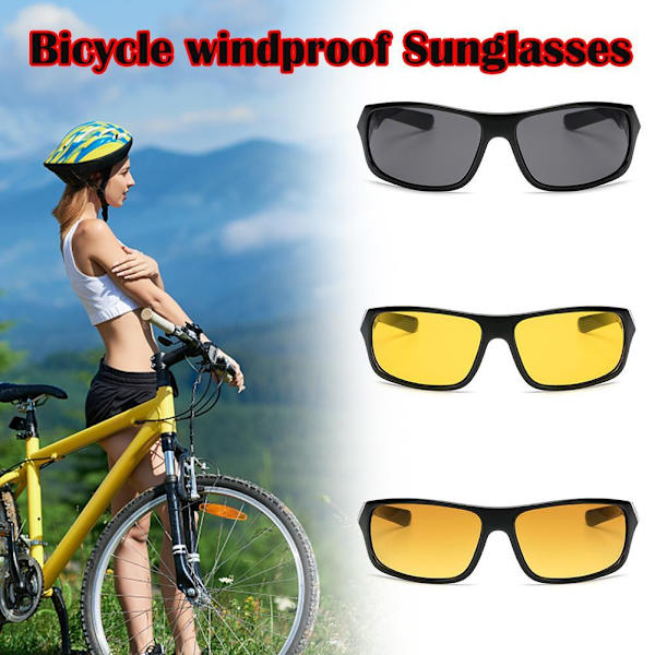 HD Mörkerkörningsglasögon Polariserade Gula Linser Anti-tonad Bländningssyn UK LAGER grey One-size 3pcs