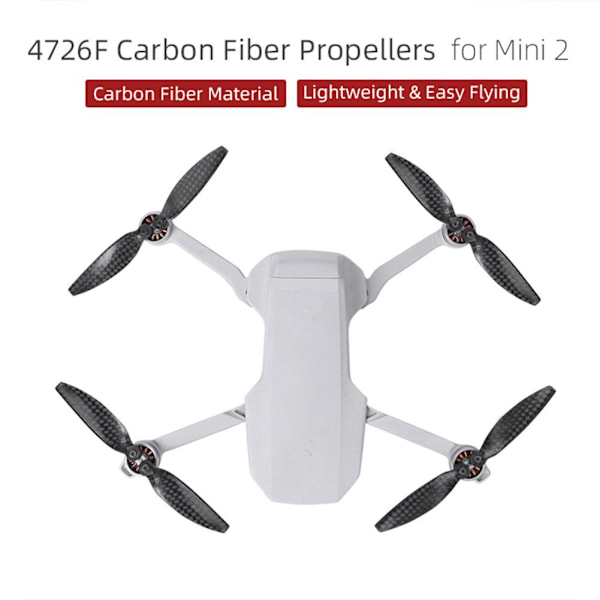 Kolfiber Lågbrus Propellrar för DJI Mini 4K/Mini 2 SE/Mini 2/Mini SE Tillbehör, Ersättningsblad Propellerdelar 8pcs for DJI Mini 4K