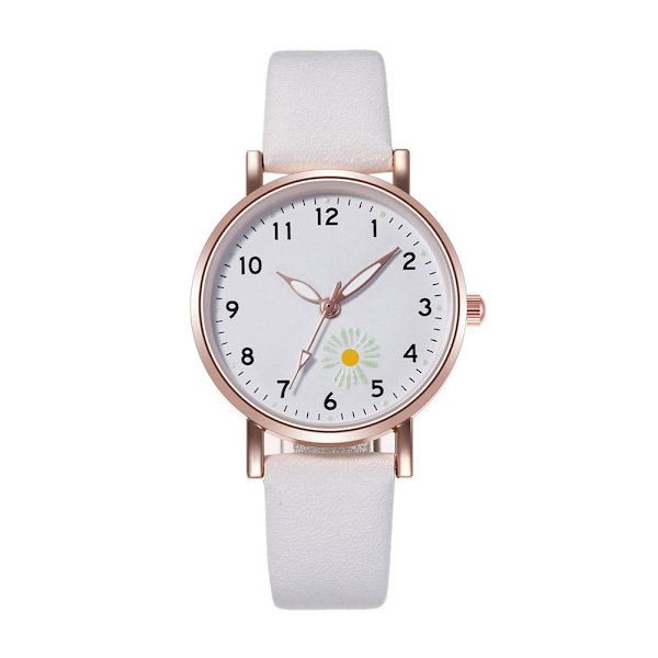Lysande Klocka Nattlysande Kvinnor Söt Läder Enkla Klockor Liten Urtavla Quartz J4O3 White One size
