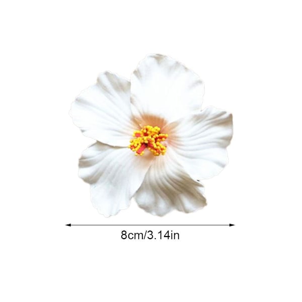 Hawaiiansk Hårklämma med Blomma, Realistisk Hibiskus Hårklämma, Böhmiska Blommor Håraccessoar för Dansare Bröllop Strandfest Hårklämma red one-size
