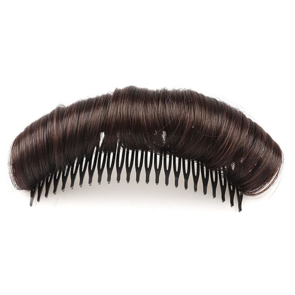 Comb Fluffy Osynlig Peruk Hår Bulle Bangs Pad Curl Hair Pad Hår dark brown 12cm/4.72 inch
