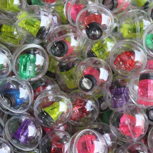 100 st Transparenta PP Automat Tomma Runda Leksakskapslar 28mm Dia 1.1 tum ÷