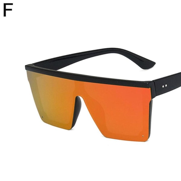 Damsolglasögon för damer fyrkantiga Oversized Luxury Flat Deco black+orange One-size