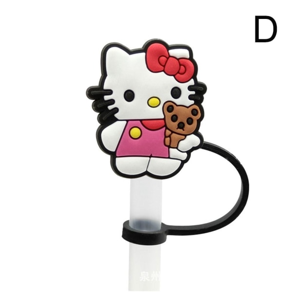 KT Straw Sleeve Silikon Dust Plug Cute Anime Party Straw Decora 1709-36 one-size