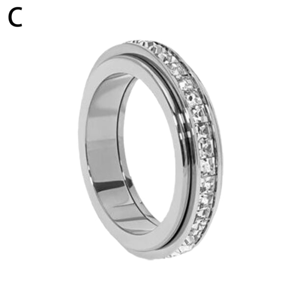 Termogen Moissanite Spinner Ring Vikanda Rostfritt stål Ring 9 One-size