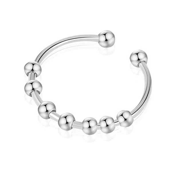 Rostfritt stål sju pärlor ångest roterande med justerbar öppning Rose gold 1pcs