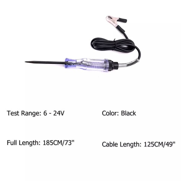 Test Lampa Bil Krets Testare Sond 12V 6V Spänning Kontinuitet Testare Bil Ny Q1