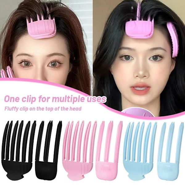 Hög Skalle Topp Infällbar Kam Hårrot Fluffig Klämma Hår Curling Artefakt M5G3 big  pink 1pcs
