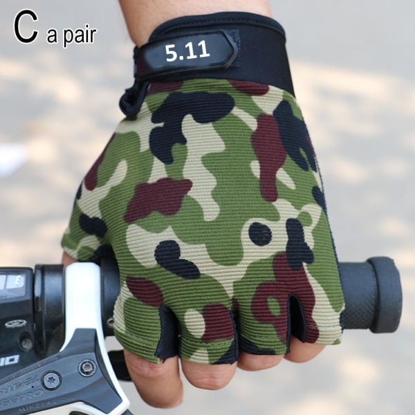 Nylon Tactical Half Finger Handskar Utomhusridningshandskar för män camo L