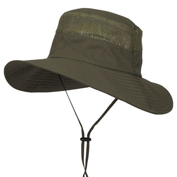 Solhatt med bred brätte UV-skydd Hinkhatt för vandring Camping Fi Military Green 56-59cm