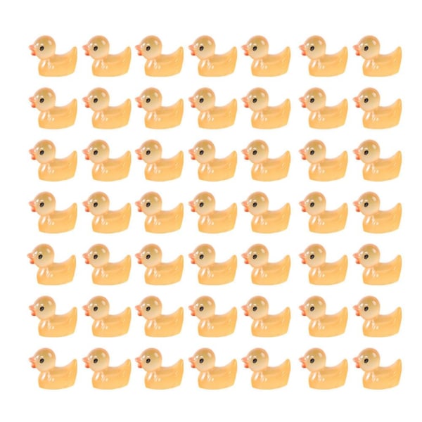 WSRRDRECVHi Mini Resin Ducks,50 st Luminous Tiny Ducks,Micro La orange 50pcs