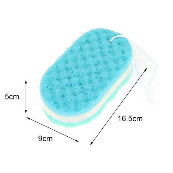 Hudvård Badsvamp För Kroppsskrubb Dusch Bad Massageborstar blue One-size