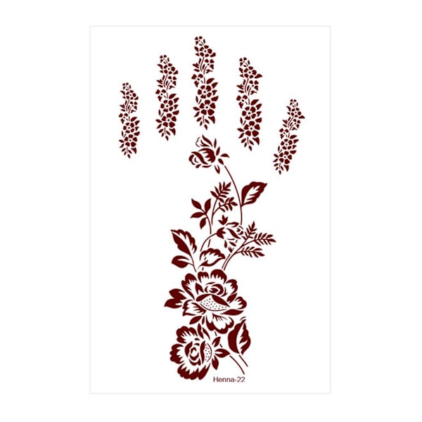 12 Stil Brun Henna Brun Spets Temporära Tatueringar Klistermärke För Kvinnor Mehndi Klistermärken För Hand O9o2 style 6 1pcs