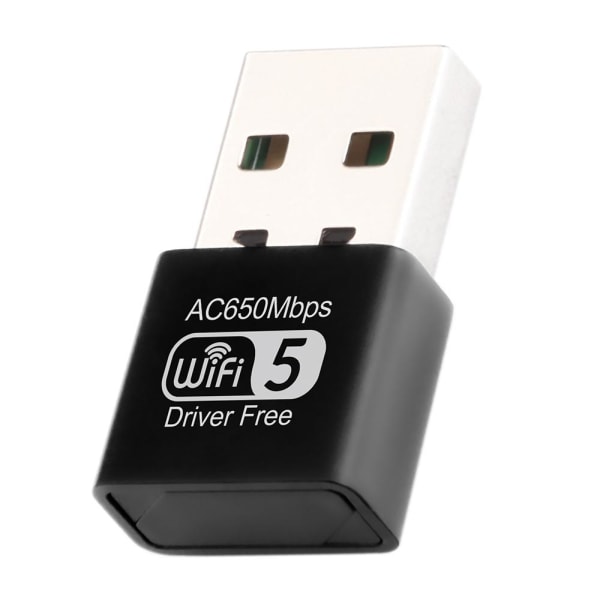 650 Mbps Mini USB Wifi Adaptrar trådlöst nätverkskort 802.11AC D 2.4GHz & 5.8GHz 650M one-size