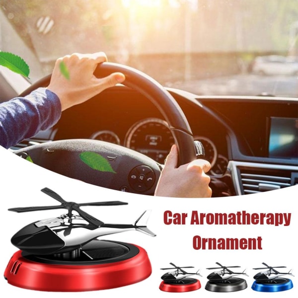 Car Air Freshener Solar Rotary Helikopter Legering Parfym Ornament black cologne one size