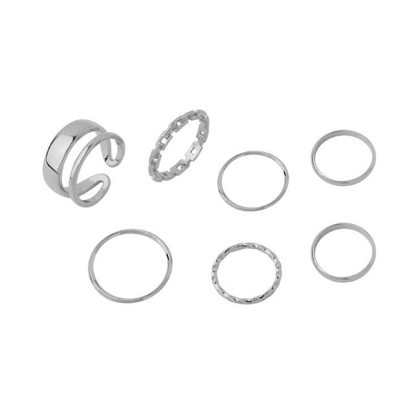 7 st Mode Silver Oregelbunden Geometrisk Justerbar Het Smycke G7 Kvinnor M4 B8O9