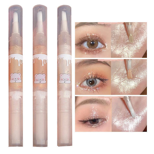 Glitter Flytande Highlighter Pen Skimmer Vattentät Flytande Gau Champagne F5R6 white One-size