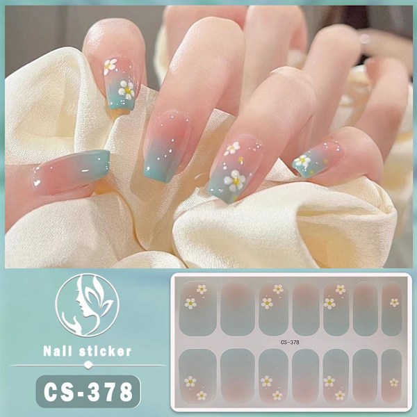 NYA 14 Remsor Nagelsticker Självhäftande DIY Snygga Naglar CS385 14pcs